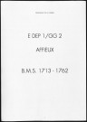 Baptêmes, mariages, sépultures (1713-1762)