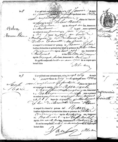 Naissances (1863-1882)