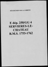 Baptêmes, mariages, sépultures (1753-1762)