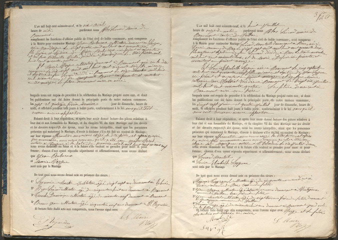 Mariages (1869-1881)