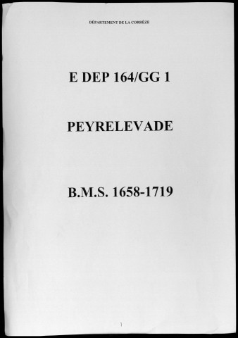 Baptêmes, mariages, sépultures (1658-1719)