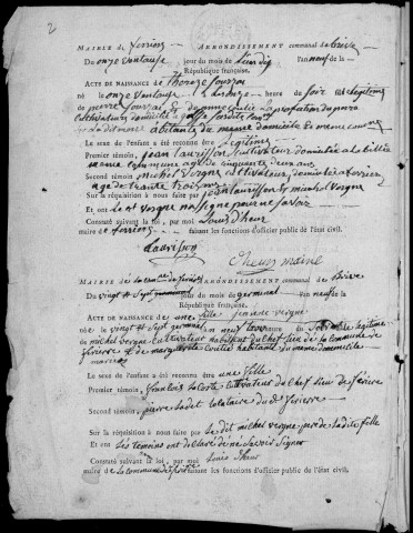 Naissances, mariages, décès (1801-1802)