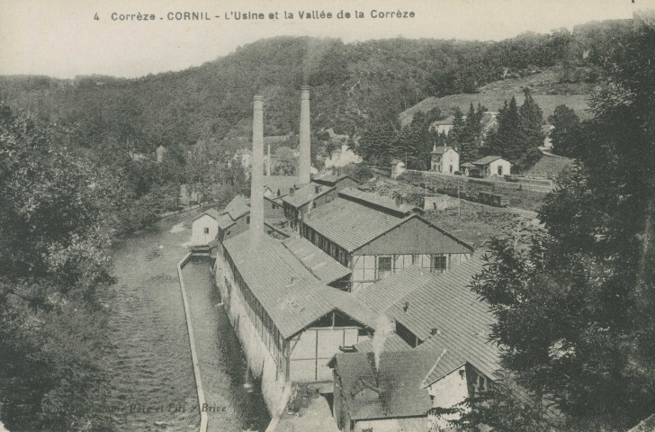 Cornil : "4 Corrèze - Cornil - L'usine et la vallée de la Corrèze".
