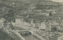 Tulle : "Tulle Pont de la Barrière, quai de Rigny - N.7.". Chantier de construction du collège Clemenceau.