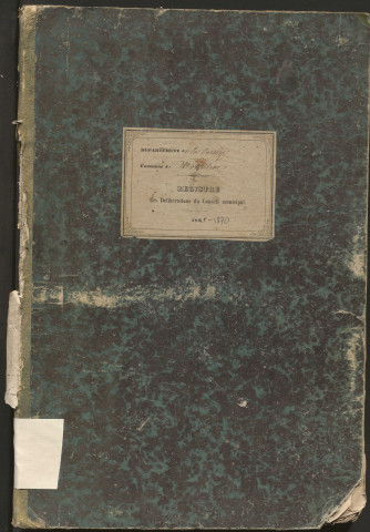 Délibérations du conseil municipal. 13 septembre 1863-26 janvier 1871