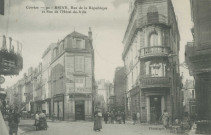 Brive-la-Gaillarde : "Corrèze - 92 - Brive, rue de la République et rue de l'Hôtel-de-ville".
