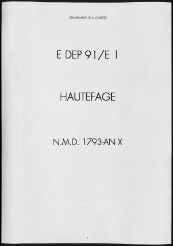 Naissances, mariages, décès (1793-1802)