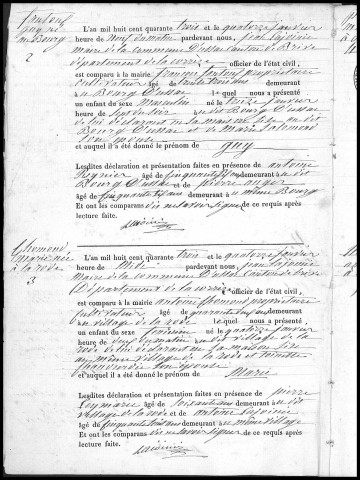 Naissances (1843-1862)