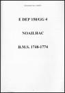 Baptêmes, mariages, sépultures (1748-1774)