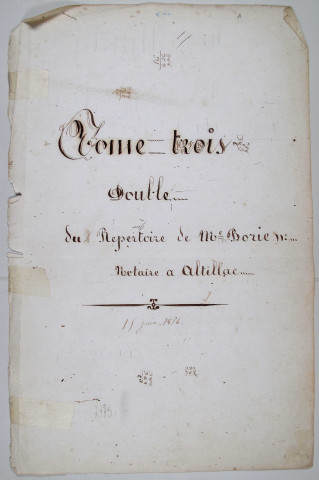 Répertoire chronologique : 9 mars 1846-24 septembre 1858