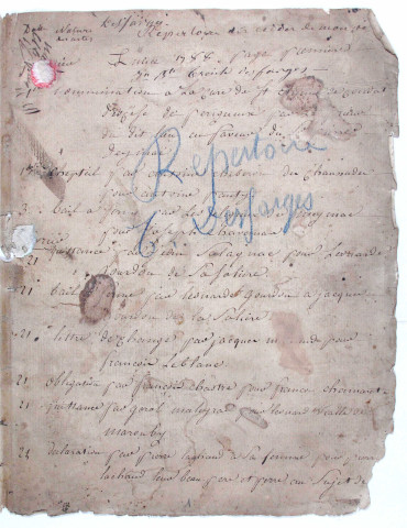 Répertoire chronologique : 6 janvier 1760-15 novembre 1788