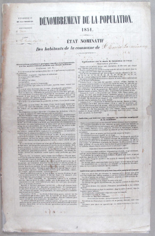 Population : listes nominatives. 1851, 1886-1926
