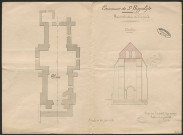 Eglise. Clocher. Presbytère. Cimetière ; concessions. Bureau de poste. Monument aux morts. Fontaine publique. Place publique.