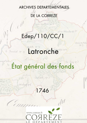 État général des fonds. 20 juin-14 juillet 1746