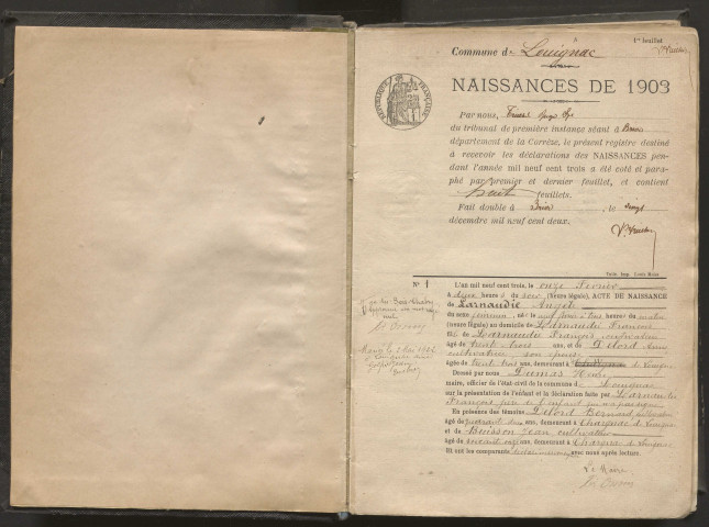 Naissances (1903-1942).