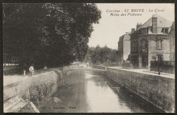 Brive-la-Gaillarde : "Corrèze - 47. Brive - Le canal - Allée des platanes".