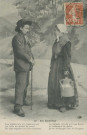 Folklore (scènes de) : "12 - En Corrèze - Le médecin m'a dit qu'il me fallait un traitement de cheval. Je vais m'engager dans les Dragons.". texte en limousin.