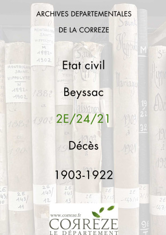 Décès (1903-1922).