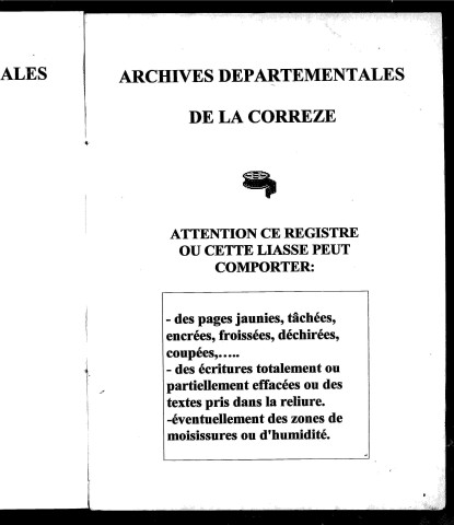 Naissances, mariages, décès (1823-1832)