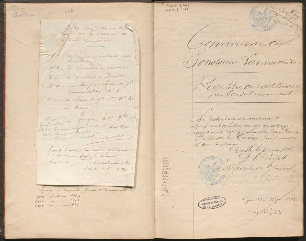 Délibérations du conseil municipal. 7 juillet 1896-15 juin 1919