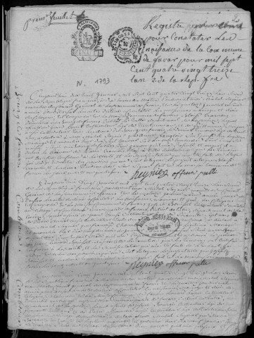 Naissances, mariages, décès (1793-1801)