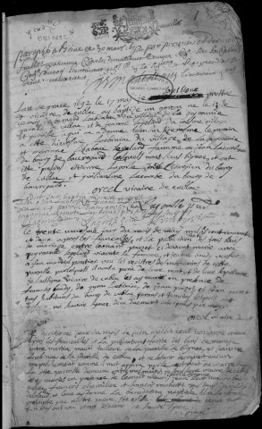 Baptêmes, mariages, sépultures (1692-1745)
