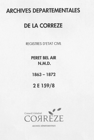 Naissances, mariages, décès (1863-1872)