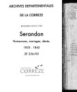 Naissances, mariages, décès (1833-1842)