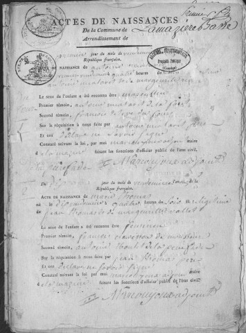 Naissances, mariages, décès (1803-1812)