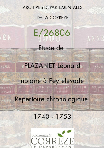 Répertoire chronologique : 1740-1753