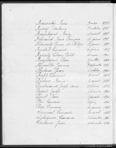 Tables décennales des décès (1933-1942)