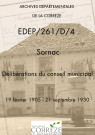 Délibérations du conseil municipal. 19 février 1905-21 septembre 1930