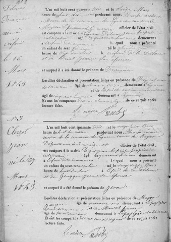 Naissances (1843-1882)