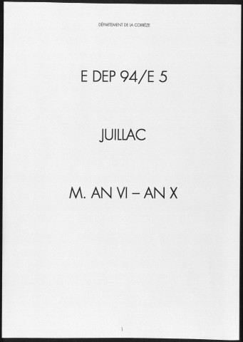 Mariages (1797-1802)