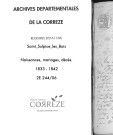 Naissances, mariages, décès (1833-1842)