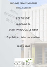 Population : listes nominatives. 1886-1962