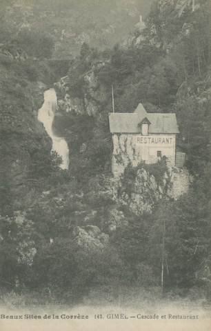 Gimel : "Beaux sites de la Corrèze - 142. Gimel - Cascade et restaurant".
