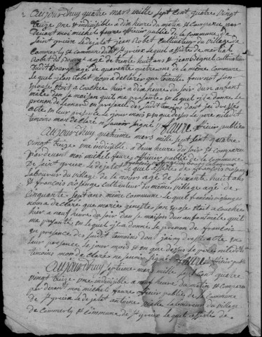 Naissances, mariages, décès (1793-1802)