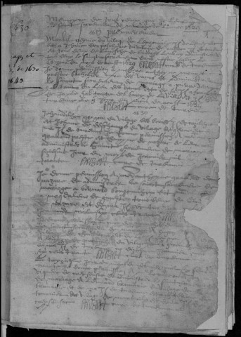 Mariages, sépultures (1628-1667)