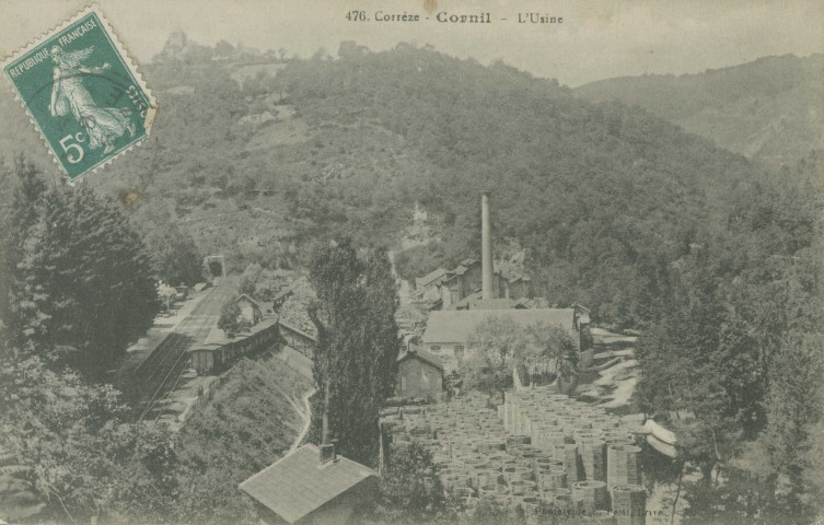Cornil : "476. Corrèze - Cornil - L'usine".