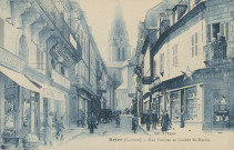 Brive-la-Gaillarde : "Brive (Corrèze) - Rue Toulzac et clocher St-Martin".
