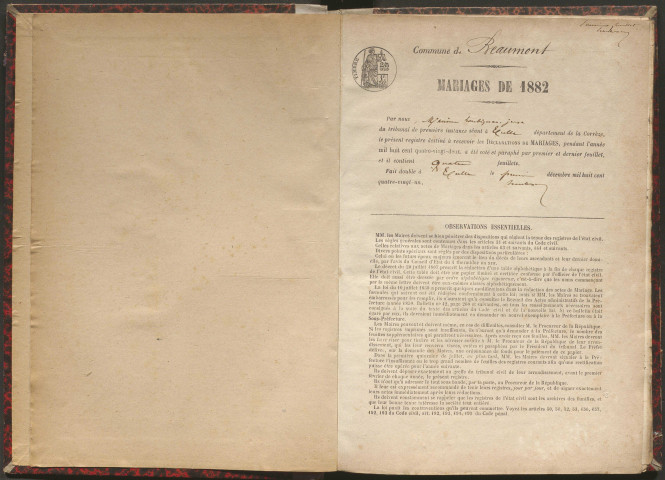 Mariages (1882-1902)