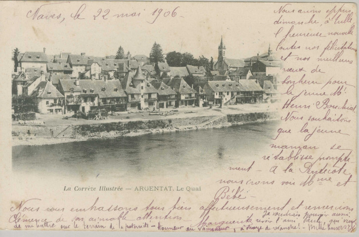 Argentat : "La Corrèze illustrée - Argentat. Le quai".