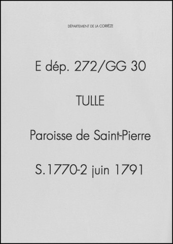 Sépultures (1770-1791).
