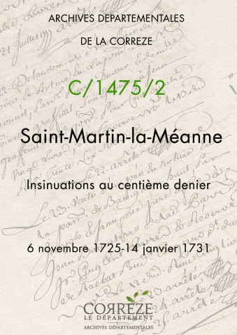 6 novembre 1725-14 janvier 1731