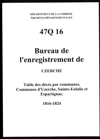 Communes de Uzerche, Sainte-Eulalie et Espartignac.