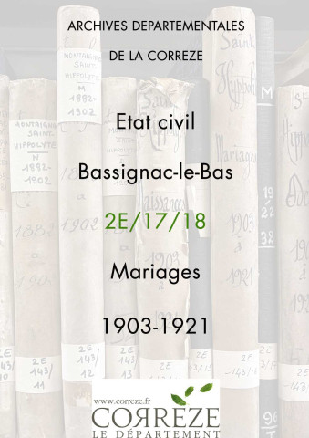 Mariages (1903-1921).