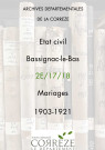 Mariages (1903-1921).