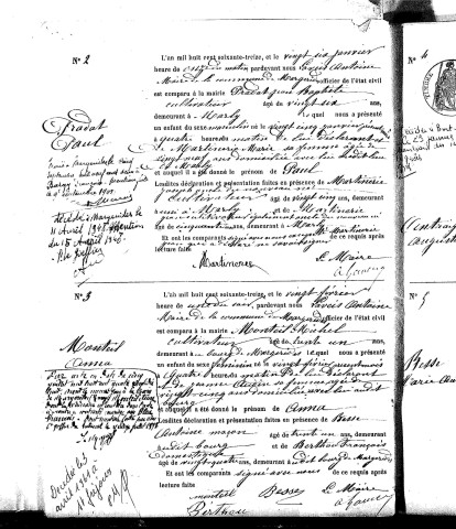 Naissances, mariages, décès (1873-1882)