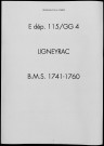 Baptêmes, mariages, sépultures (1741-1760)